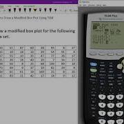 How To Draw A Modified Box Plot Using TI 84
