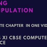 String Manipulation One Shot Video Class 11 CBSE Computer Science