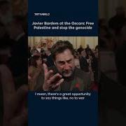 Хавьер Бардем на церемонии вручения премии Оскар Освободите Палестину и остановите геноцид