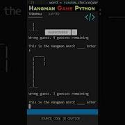 Hangman Game Using Python Programming Coding Webdevelopment Python
