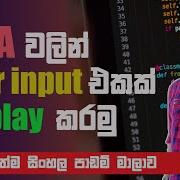JAVA Sinhala Lesson Series 2020 Display User Input ජ ව ස හල න ඉග නගම 2 2020