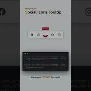 Social Icons Tooltip UI HTML CSS Hover Effect Autolayout Recyclerview