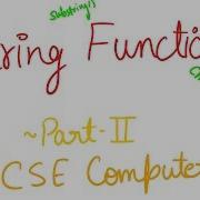 Functions Of String Class In Java ICSE Class 10 Computer