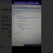 Even Odd By Switch Case Ccode Shorts