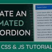 How To Create An Animated Accordion Collapsible Content HTML CSS JavaScript Website Tutorial
