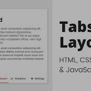 Create Tabs Layout Using HTML CSS JavaScript