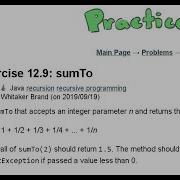 Java Practice It Exercise 12 9 SumTo Recursion Recursive Programming