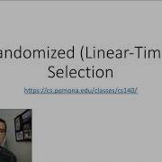 Randomized Selection 1 The Selection Problem