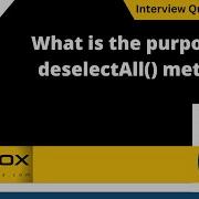 What Is The Purpose Of DeselectAll Method Selenium Interview Question 269