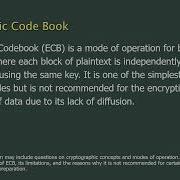 ECB Electronic Code Book