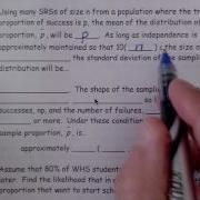 Sample Proportion Sampling Distribution Example