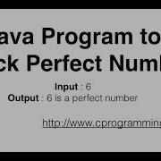 Java Program To Check Perfect Number
