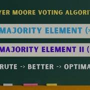 Majority Element I II Boyer Moore Voting Algorithm C