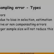 Sampling Error Types