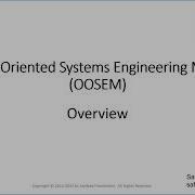 OBJECT ORIENTED SYSTEMS ENGINEERING METHOD OOSEM TRAINING