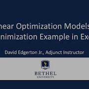 Linear Optimization Models Minimization Example In Excel