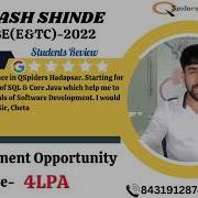 QSPIDERS JSPIDERS HADAPSAR STUDENT GOT PLACED AS FULL STACK DEVELOPER CONGRATULATIONS YASH