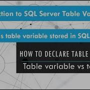 How To DECLARE Table Variable In SQL Server