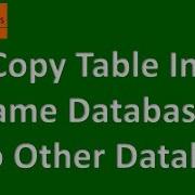 How To Copy Table With In Same Database From One Database To Another In SQL