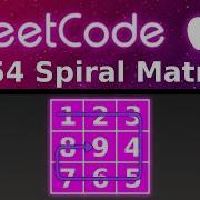 Анимированный LeetCode 54 Спиральная матрица Слепой 75