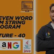 String Program To Print Even Length Words Lecture 40