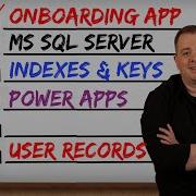 Onboarding Application Example MS SQL Server Indexes