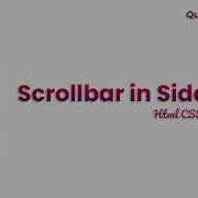 How To Add Scrollbar In Sidebar Using HTML And CSS Sidebar Scroll CSS Codehal