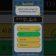 Python Quiz 30 What S The Answer Quiz 30 Python Shorts Quiz Codingchallenge