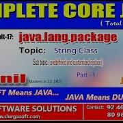 Core Java Java Lang Package String Class Predefined And Customized Replace Part 1