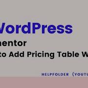 WordPress How To Add Pricing Table Widget Using Elementor Page Builder