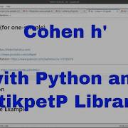 Python Cohen H With StikpetP
