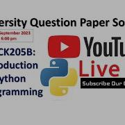 VTU BPLCK205B Introduction To Python Programming University Question Paper Solution