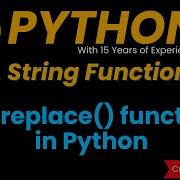 Replace Function In Python Built In Functions In Python Replace