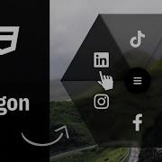 Creative Hexagon Menu Glassmorphism Effect HTML CSS
