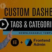 Wordpress Elementor Frontend Dashboard With Frontend Admin Categories And Tags Page