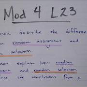 Mod 4 L23 Random Assignment And Random Selection