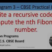 Python Program 3 To Print Nth Fibonacci Number Using Recursion XII C S Anjaliluthra Cbseboard