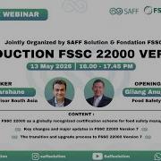 INTRODUCTION FSSC 22000 VERSION 7 SAFF SOLUTION