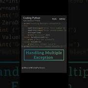 Handle Multiple Exception Shorts Youtubeshorts Pythoncoding Exceptions