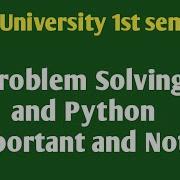 Engineering 1st Semester Problem Solving Python Notes Important Questions Vincent Maths