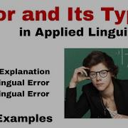 Error And Its Types In Applied Linguistics Types Of Error In Applied Linguistics In Urdu Hindi