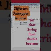 Int Char String Float Double Boolean Datatypes Variables Used In Java Program Project Eclipse IDE