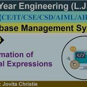 L 63 Query Optimization Through Transformation Database Management System First Year Engineering