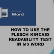 How To Use The Readability Test In Microsoft Word