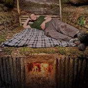 Building A Cozy Shelter Under A Tree With A Warm Clay Bed Hidden Dugout Bushcraft Survival