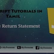 JavaScript Tutorial In Tamil 8 The Return Statement