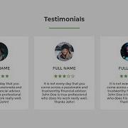 Responsive Testimonials Section Using Only HTML CSS