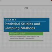 Statistical Studies And Sampling Methods Lesson 11 2