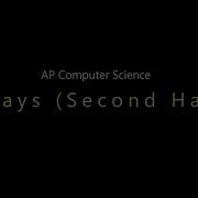 APCS Unit 6 Arrays Part 2
