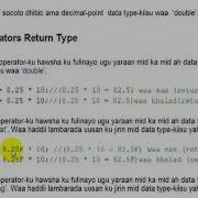 Java Arithmatic Operators Return Types In Somali